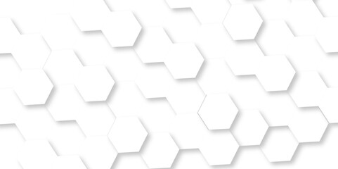 White hexagon geometric texture Seamless creative geometric Pattern hexagonal background. white abstract hexagon wallpaper or background. 3D Futuristic abstract honeycomb mosaic texture.
