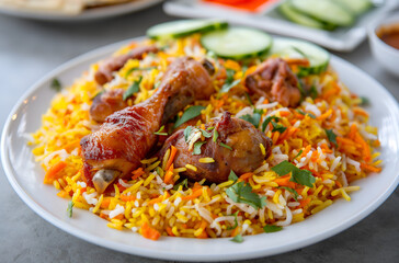 Fototapeta premium rice with chicken