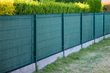 design green barrier around house fence steel plastic protect home