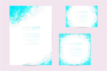 Vector design templates decorated with beautiful crystal gems for wedding invitation background, frame and web banner.