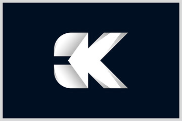Initial Letter MK, KB Logo with Mailbox, Arrow and Coding Sign.