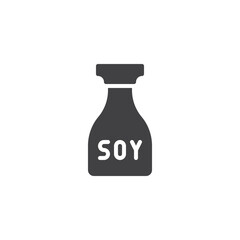 Bottle of soy sauce vector icon