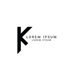 K, Letter K logo icon design black colour minimalist logo template elements.
