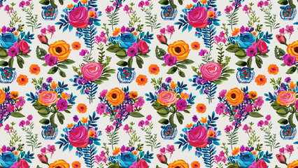 花柄のシームレスパターン