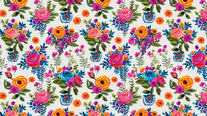 花柄のシームレスパターン