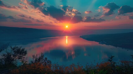 banner background of Israel Independence Day theme banner design for microstock, no text, and wide copy space, [A group of diverse people holding Israeli flags and smiling, representing unity