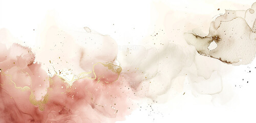 Light watercolor blush, ivory & subtle gold on wide white.