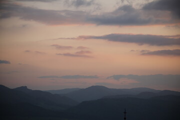 Beautiful pink, orange and red sunset