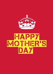 Happy mother's day text sign yellow colour on Red colour background.