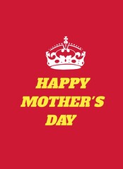Happy mother's day text sign yellow colour on Red colour background.