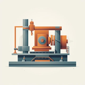 recommend clip art: Forge press flat design front view metal shaping theme animation tetradic color scheme