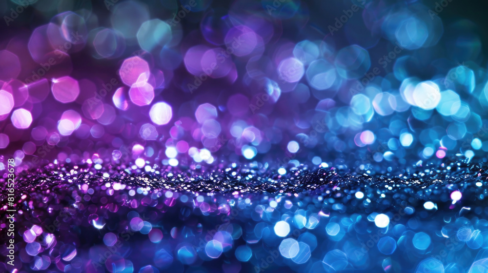 Wall mural purple, lilac-pink abstract background with sequins and sparks. a backdrop with a bokeh and glare of