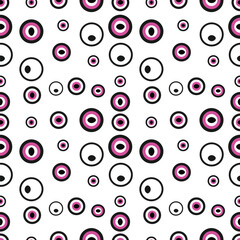 Abstract bright circles background. Pop art halftone pattern. Vector illustration
