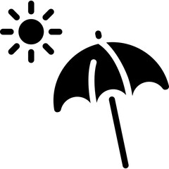 Vacation Icon. Sun and Umbrella