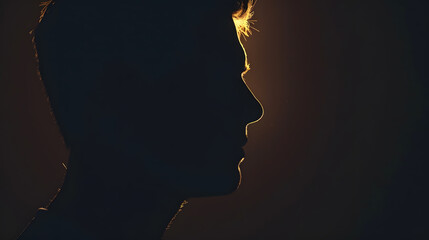 dark backlight shadow silhouette of male person incognito unknown profile : Generative AI
