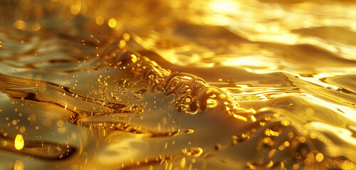 Rich colors honey gold water abstraction.