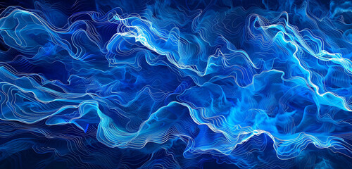Blue depths indigo blue water waves.