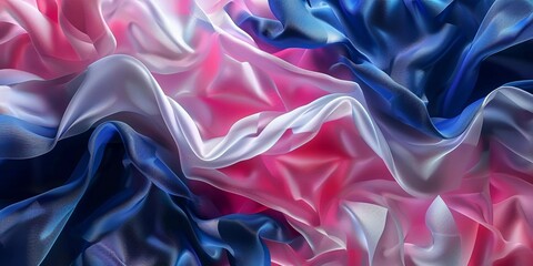 Wavy tile fabric background with pink and blue gradient colors