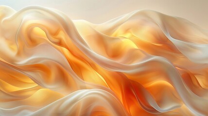 Obraz premium Abstract Flowing Fabric Background with Soft Orange and White Gradien