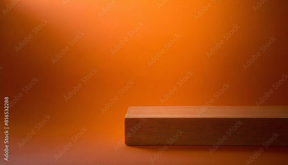 Wall mural orange room. A space with deep orange walls. Plain material. layout.