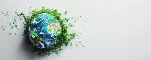 Earth day concept on white background, World environment day.