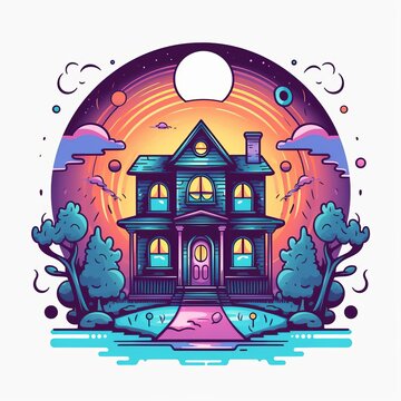 Unexplained phenomena flat design front view paranormal activity theme cartoon drawing vivid