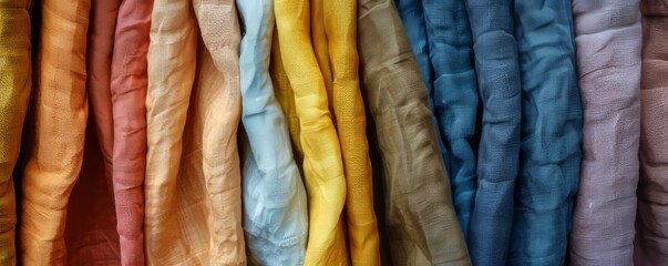 Textures of fabrics dyed with natural dyes