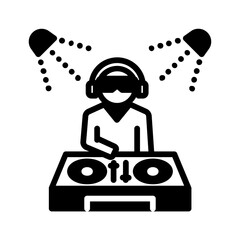 Vector solid black icon for Dj show