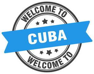 Fototapeta premium Welcome to Cuba stamp. Cuba round sign