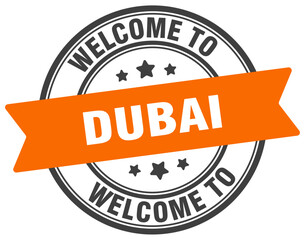 Obraz premium Welcome to Dubai stamp. Dubai round sign