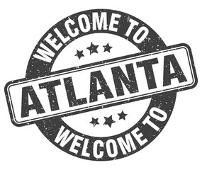 Welcome to Atlanta stamp. Atlanta round sign