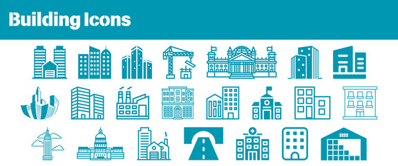 set of building icons