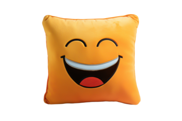 Laughing Emoji Pillow Isolated on Di-Cut PNG style