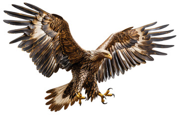Obraz premium Golden Eagle in Flight on Di-Cut PNG style
