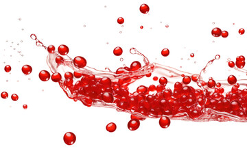 Crimson Cascade: A Red Elixir Dances on a Canvas of Snow on White or PNG Transparent Background.