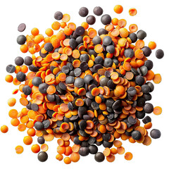 Lentils isolated on white background