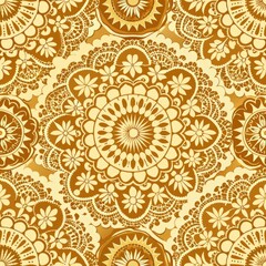 Seamless pattern of intricately cut paper lace doilies, adding a touch of vintage elegance to your gift wrap, Generative AI