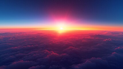 Sky Gradients Sunrise: A 3D illustration depicting the gradient of colors in the sky during sunrise