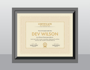 Modern Creative And Elegant Certificate For Multi-purpose Template and Security Border Pattern.