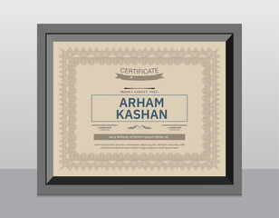 Modern Creative And Elegant Certificate For Multi-purpose Template and Security Border Pattern.