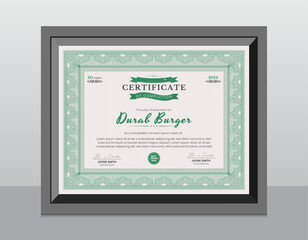 Modern Creative And Elegant Certificate For Multi-purpose Template and Security Border Pattern.