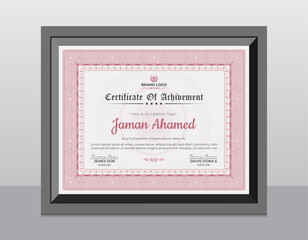 Modern Creative And Elegant Certificate For Multi-purpose Template and Security Border Pattern.
