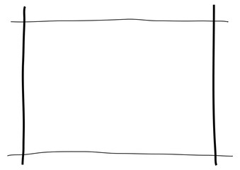 黒の手描きラインの格子フレーム