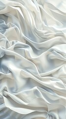 illustration of bright white fabric material in wavy layers of abstract background with dark shadows