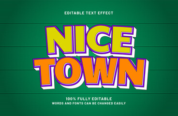 nice town 3d editable text effect