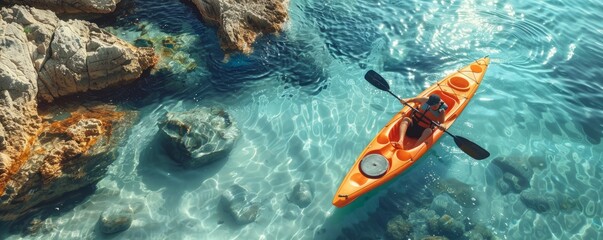 kayak in the sea