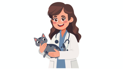 Friendly veterinary physician veterinarian or vet 