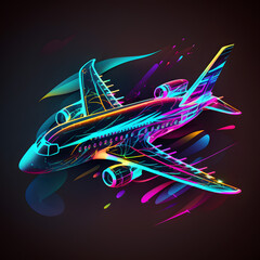 Blue, glowing swirls and colorful fractal patterns create a futuristic abstract starry background, Cyberpunk Art, generative AI.