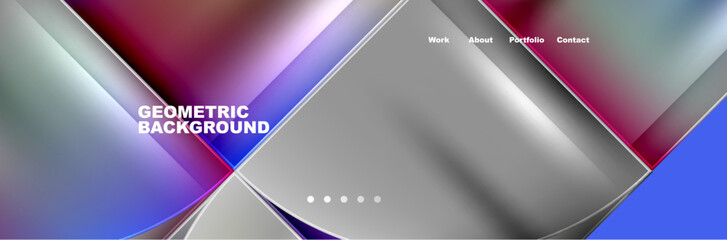 Round triangles and squares web site page template. Vector Illustration For Wallpaper, Banner, Background, Card, Book Illustration, landing page