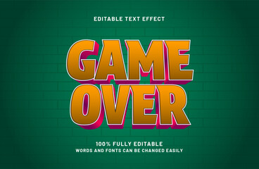 game over 3d editable text effect